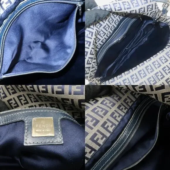 💎✨BEAUTIFUL✨💎Authentic FENDI Zucchino Mamma Baguette Shoulder Bag - Picture 4 of 10